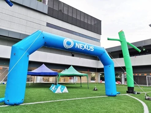 Blue Inflatable Arch